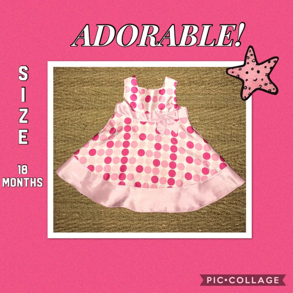 Pink polka dot sleeveless dress